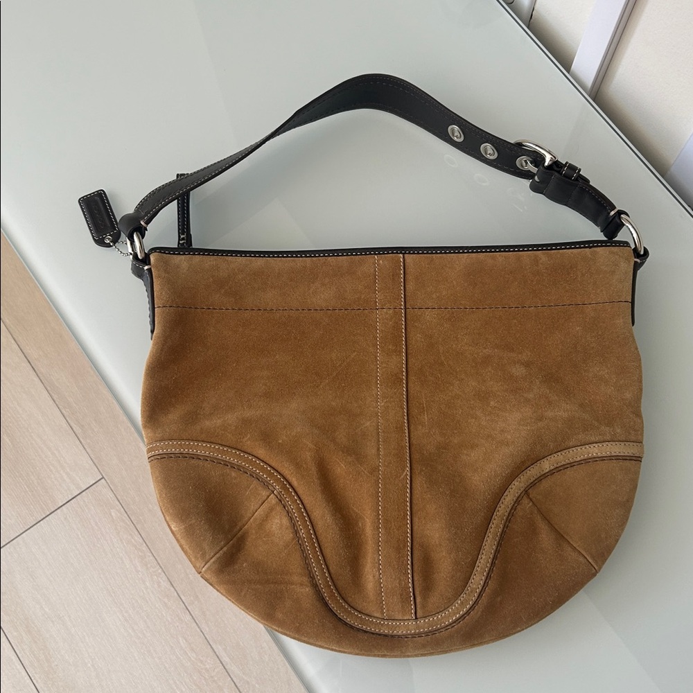 XL Coach SoHo Suede Hobo Shoulder Bag F10915 - Picture 4 of 6
